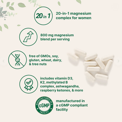 Magnesium Complex 20-in-1 for Women, 60 Vegetarian Capsules