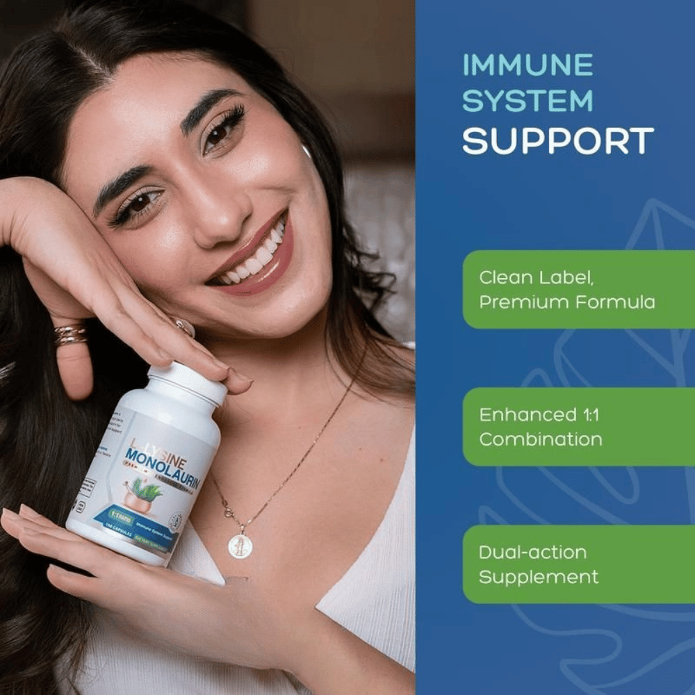 L-Lysine + Monolaurin 600mg 1:1 Ratio | 100 Capsules