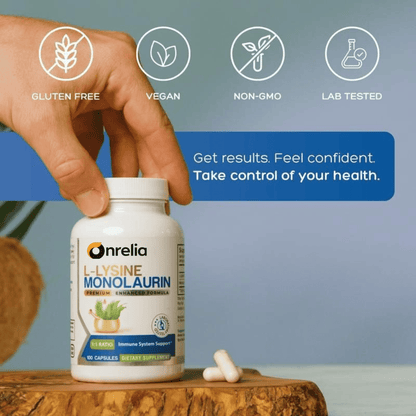 L-Lysine + Monolaurin 600mg 1:1 Ratio | 100 Capsules