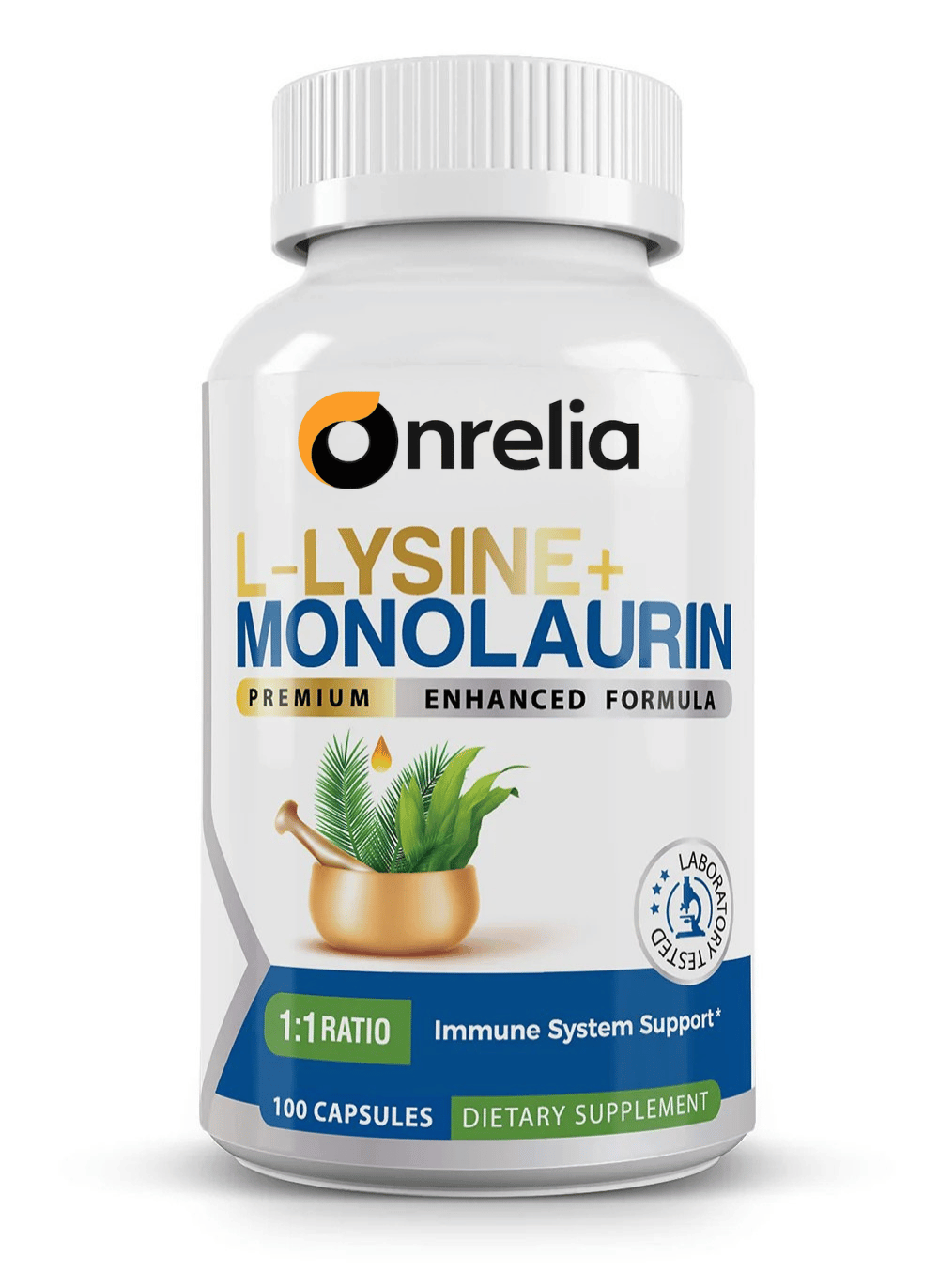 L-Lysine + Monolaurin 600mg 1:1 Ratio | 100 Capsules