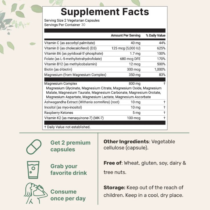 Magnesium Complex 20-in-1 for Women, 60 Vegetarian Capsules