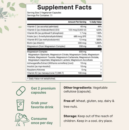 Magnesium Complex 20-in-1 for Women, 60 Vegetarian Capsules